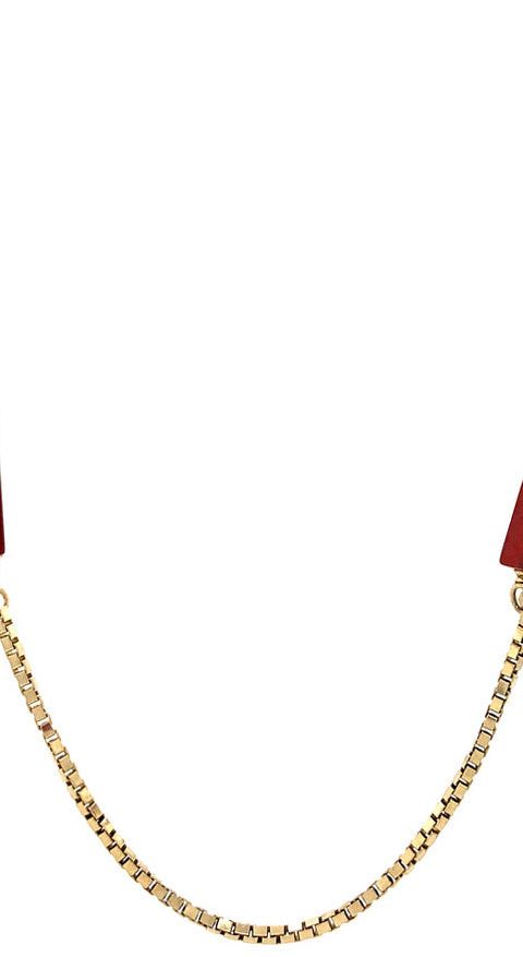 Vintage 14K Gold Bead Necklace with Carnelian